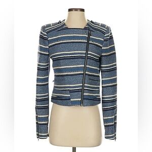 BCBGMaxAzria Tweed Striped Moto Jacket | Women's Size X-Small